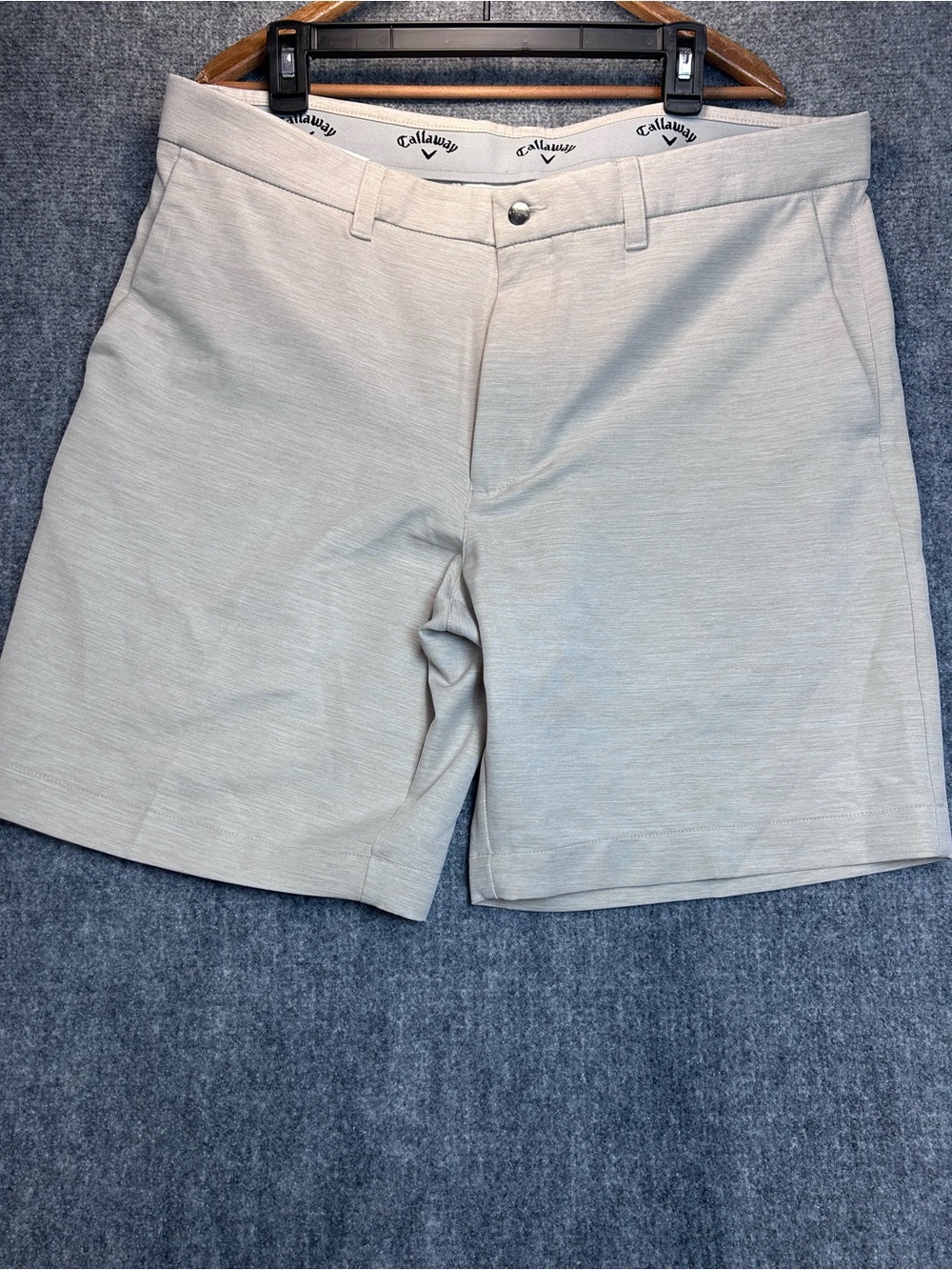 Callaway Men's Light Tan Flat-Front Golf Shorts